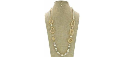 Multi-Shapes Shell Stone Beads Long Necklace