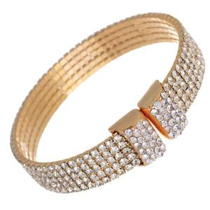 Elegant Sparkling Cuff Bracelet Paved with Crystals