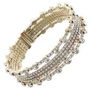 Charming Cuff Bracelet Paved with Crystals with Magnetic Clasp