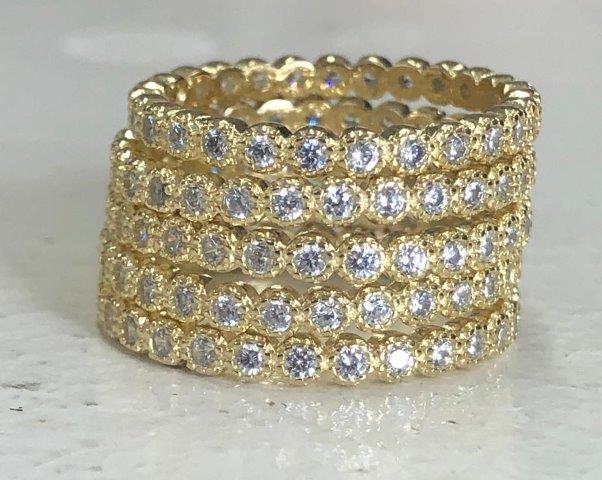 Zirconite Cubic Zirconia Stackable Sterling Silver Eternity Band Ring 705R5973701G