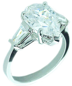 Ring 3Ct Pear Shape Cz Sterling silver Ring RP700