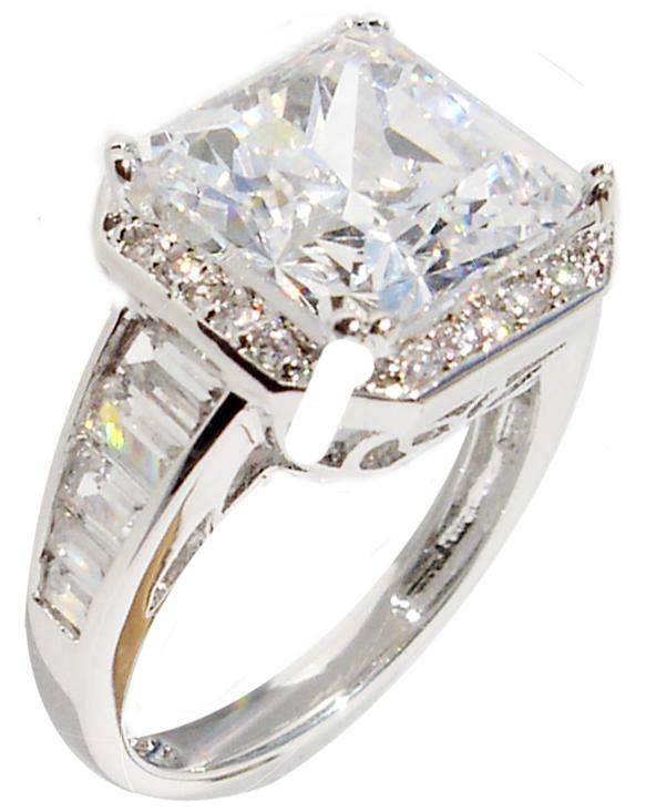 Ring Zirconite Cubic Zirconia Sterling  silver Ring. 602R71313