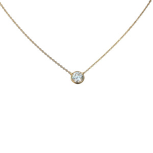 Solitaire Pendant round single CZ Sterling Silver Solitaire