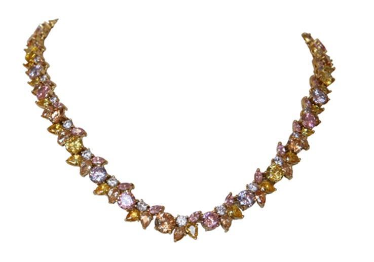 Necklace Couture cluster  all around Sterling Silver. AN2161