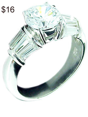 Rd Cz's Bgts Sterling silver Ring.AR6227