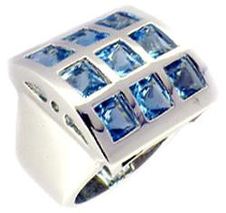 Top Sq Cz's Sterling silver Ring