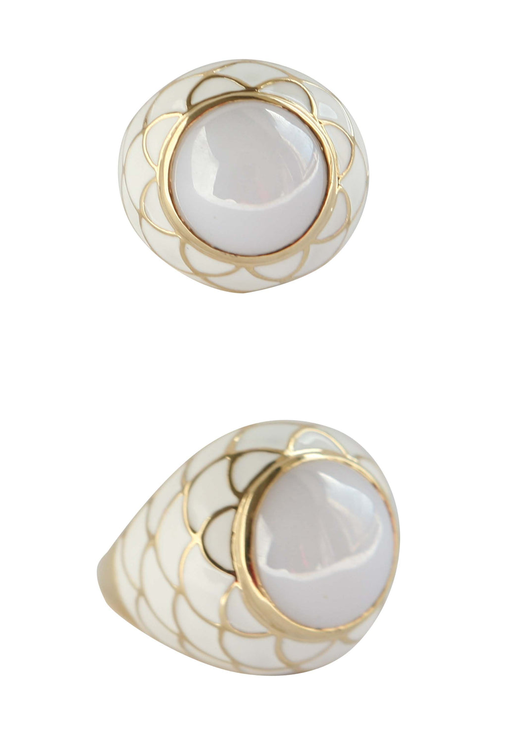 16mm Round Electro Plated Ring - White