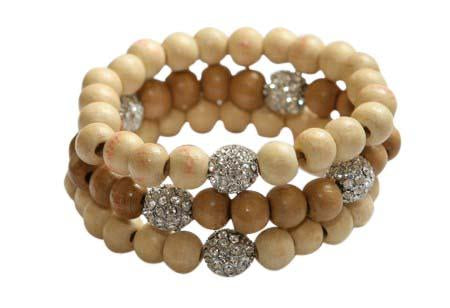 Bracelet Beads Stretch  WOOD