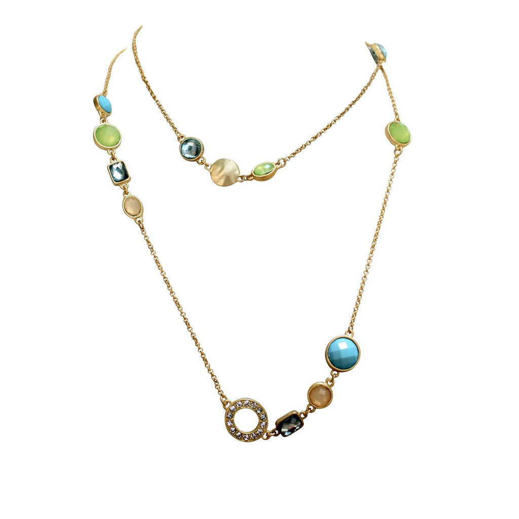 Multi-Light Satin Gold Necklace  622N0413