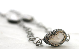 HANDCRAFTED 30'' ROUND HOOP FIVE STATION NECKLACE 543X5DR