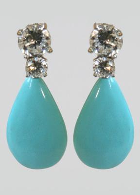 Sterling Silver Post 7&5Mm Zirconite Set Earrings