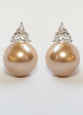 Earrings Omega Clip/Post Pearl S/S  .EP597