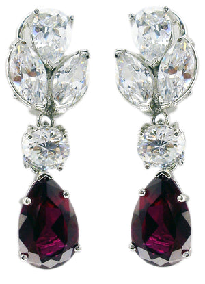 Earrings Post  Pear Cz Drop S/S  EP615