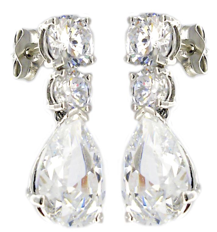 Earring Post 6Ct Rd Pr Cz's. EP682