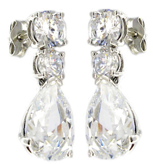 Earring Post 6Ct Rd Pr Cz's. EP682