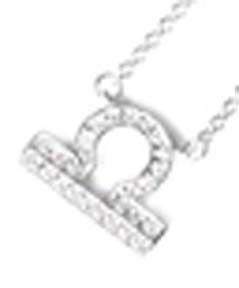 ''Libra'' horoscope astrology symbol pendant studded with clear crystal stones.524P34208