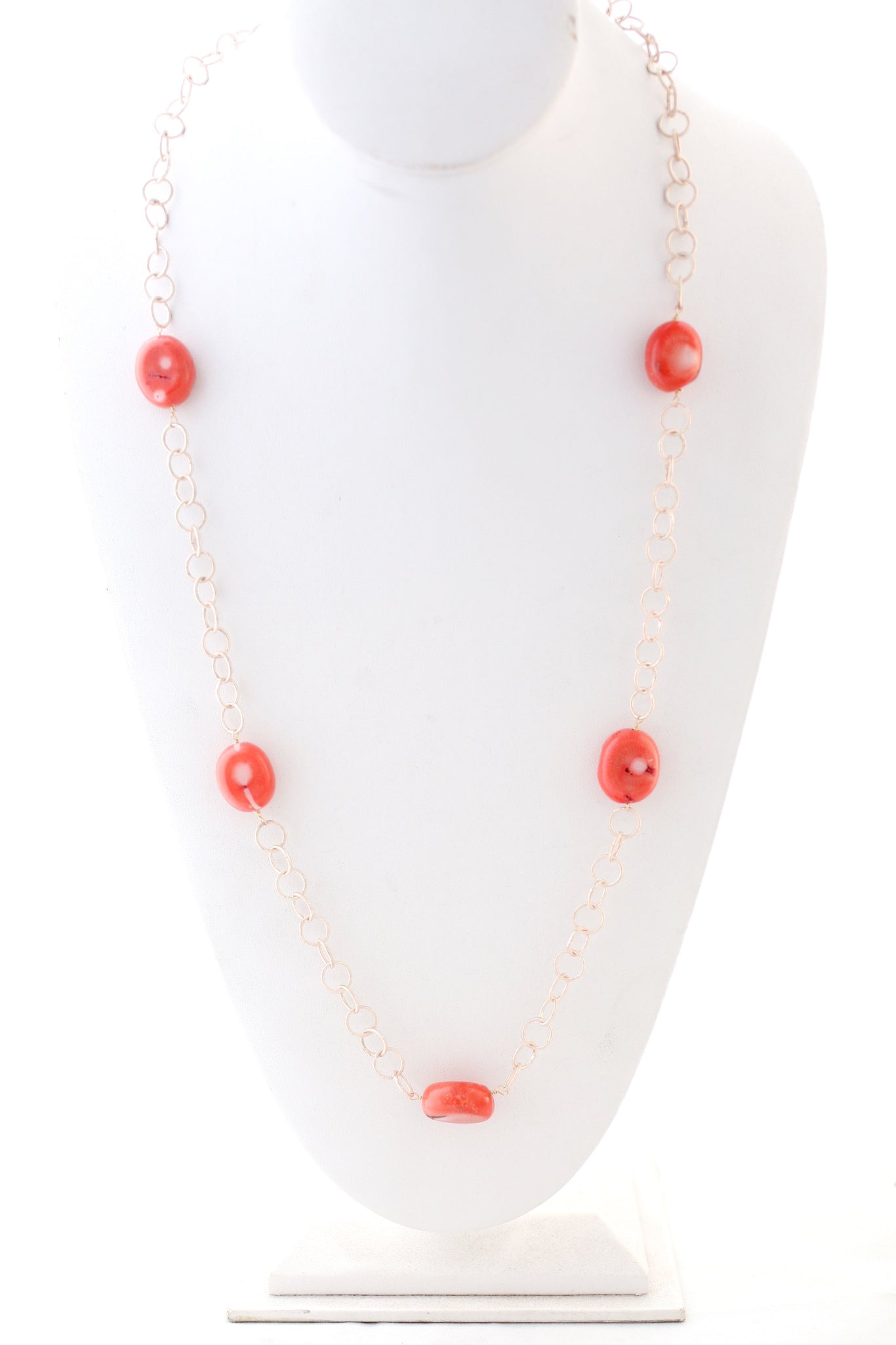 Handcrafted 30'' Round Hoop Five Station Necklace 543X5