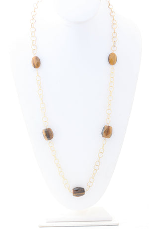 Handcrafted 30'' Round Hoop Five Station Necklace 543X5