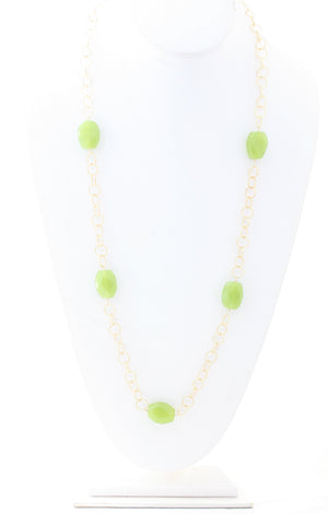 Handcrafted 30'' Round Hoop Five Station Necklace 543X5