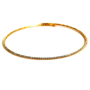 Electroplated Elastic Collar Necklace - GOLD