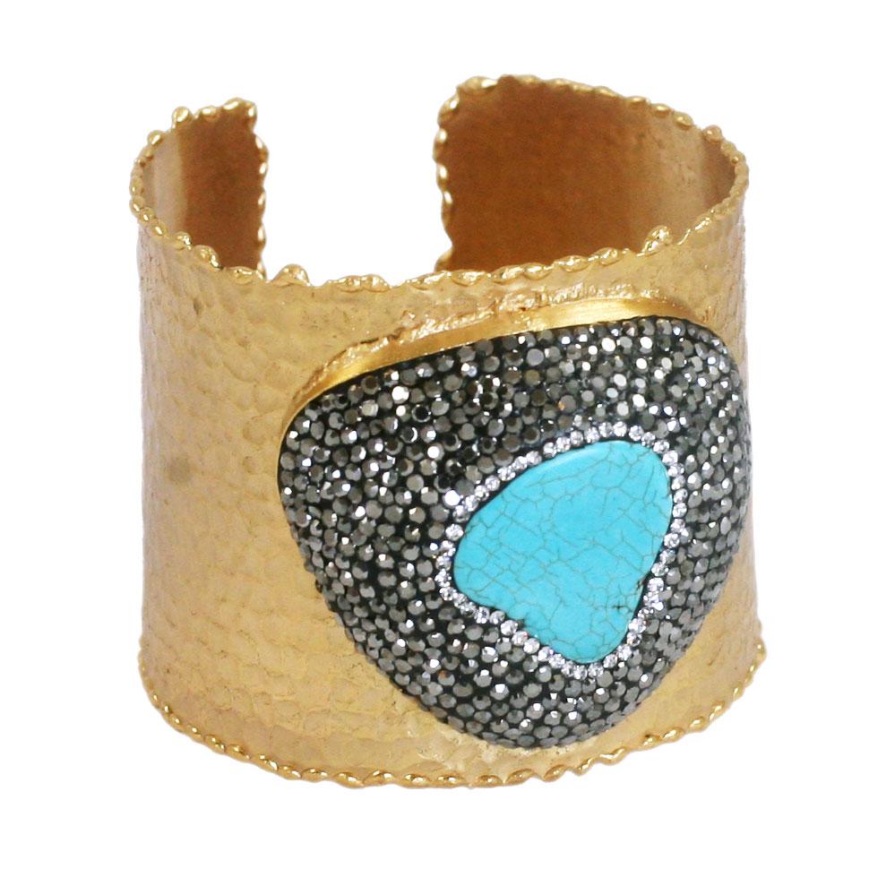 Boho with a Modern Twist Jeweled Turquise Ring 696B4497