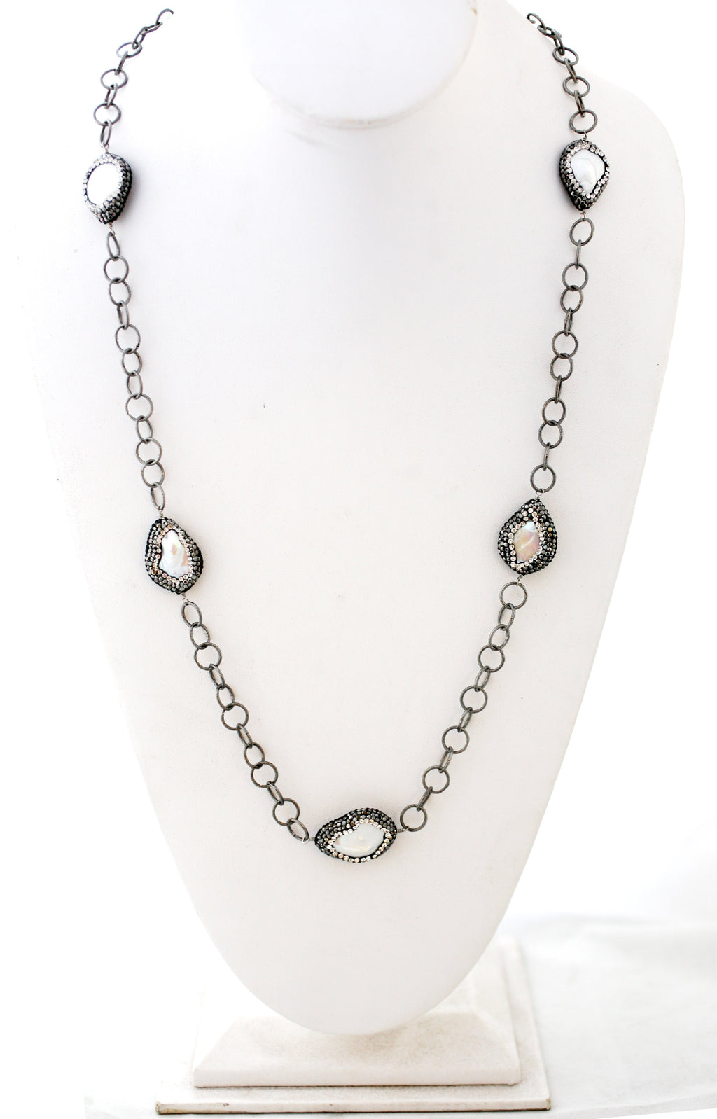 HANDCRAFTED 30'' ROUND HOOP FIVE STATION NECKLACE 543X5DR