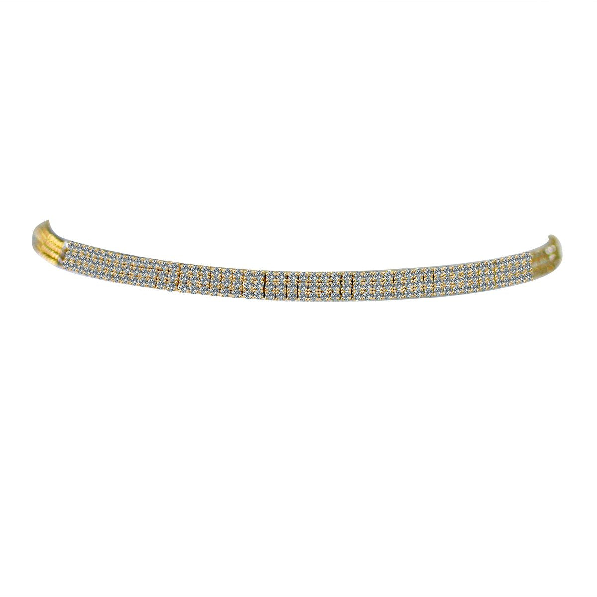 NECKLACE 3-ROW FINE CRYSTAL CHOKER 700C0073