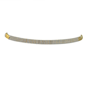 NECKLACE 3-ROW FINE CRYSTAL CHOKER 700C0073
