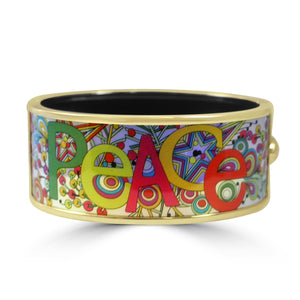 Bracelet  PRINTED ENAMEL  HINGED 1" WIDE BANGLE 500B3896G