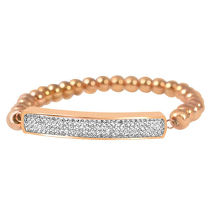 Crystal Pave Bar 1/4" wide Stainless steel Bearings ball Stretch Bracelet 705B3775