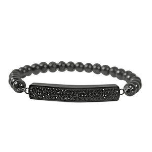 Crystal Pave Bar 1/4" wide Stainless steel Bearings ball Stretch Bracelet 705B3775