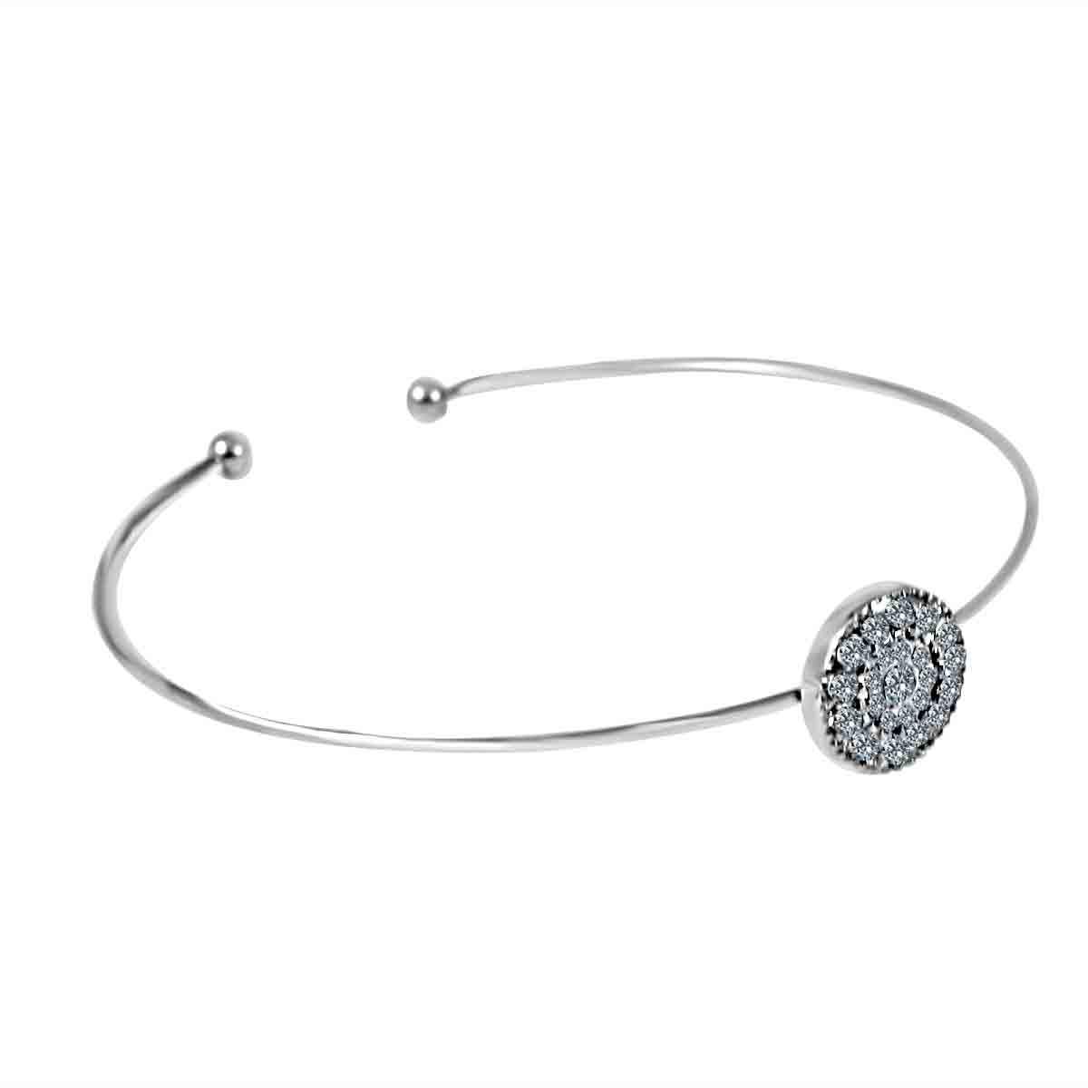 Fine Open end Pave Bangle set w/Zirconite Cubic Zirconia. 655B1236