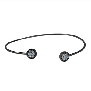 Fine Open end round Pave  Bangle set w/Zirconite Cubic Zirconia 702B1204