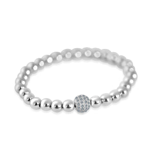 Bracelet 6mm Steel Beads w/fine  Fireball stretch 655B814