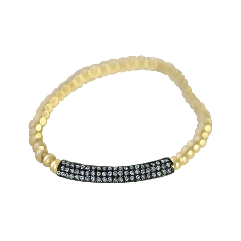 4mm Steel Beads stretch Bar Bracelet