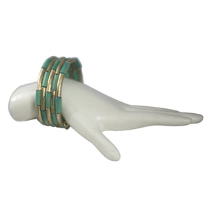Zirconmania Goldtone Wood Sprial Cuff Bracelet 610B14072G