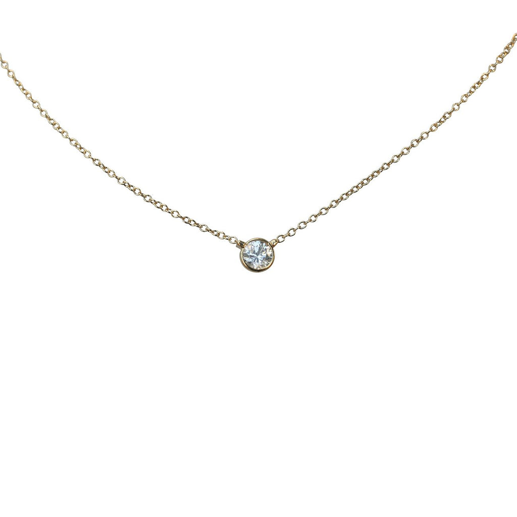 Diamond by the Yard Necklace 1/2ct Zirconite Solitaire Pendant