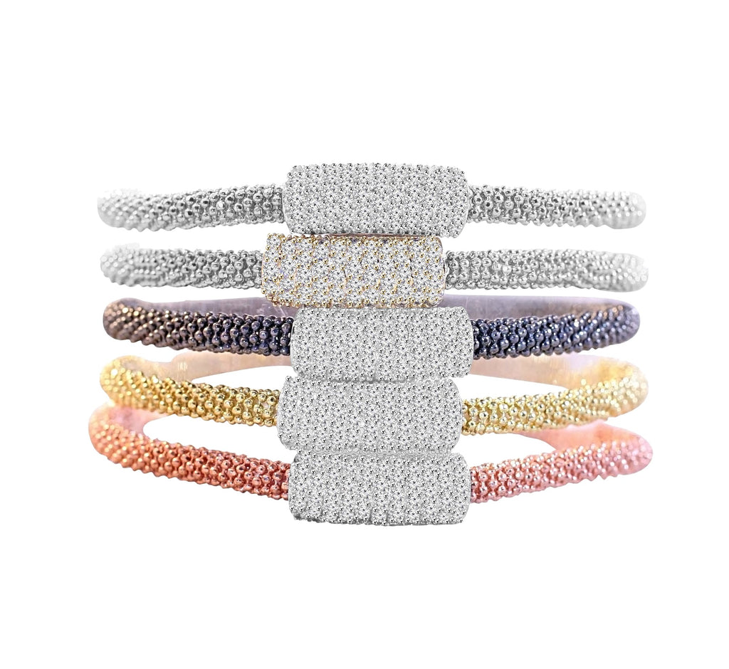 Desirable & Trendy 4mm bead Mesh Bangle Bracelet 689B489