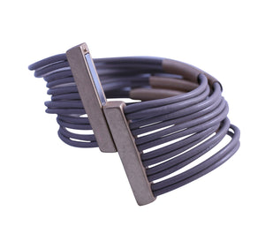 Bracelet Genuine leather multi strand cord cuff  688B-8584