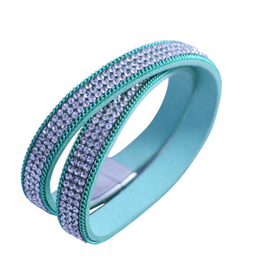 Bracelet Slender double wrap crystal 667B-48