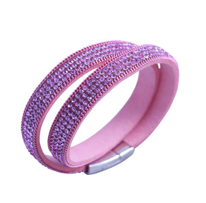 Bracelet Slender double wrap crystal 667B-48