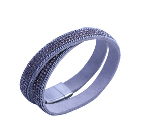 Bracelet Slender double wrap crystal 667B-48