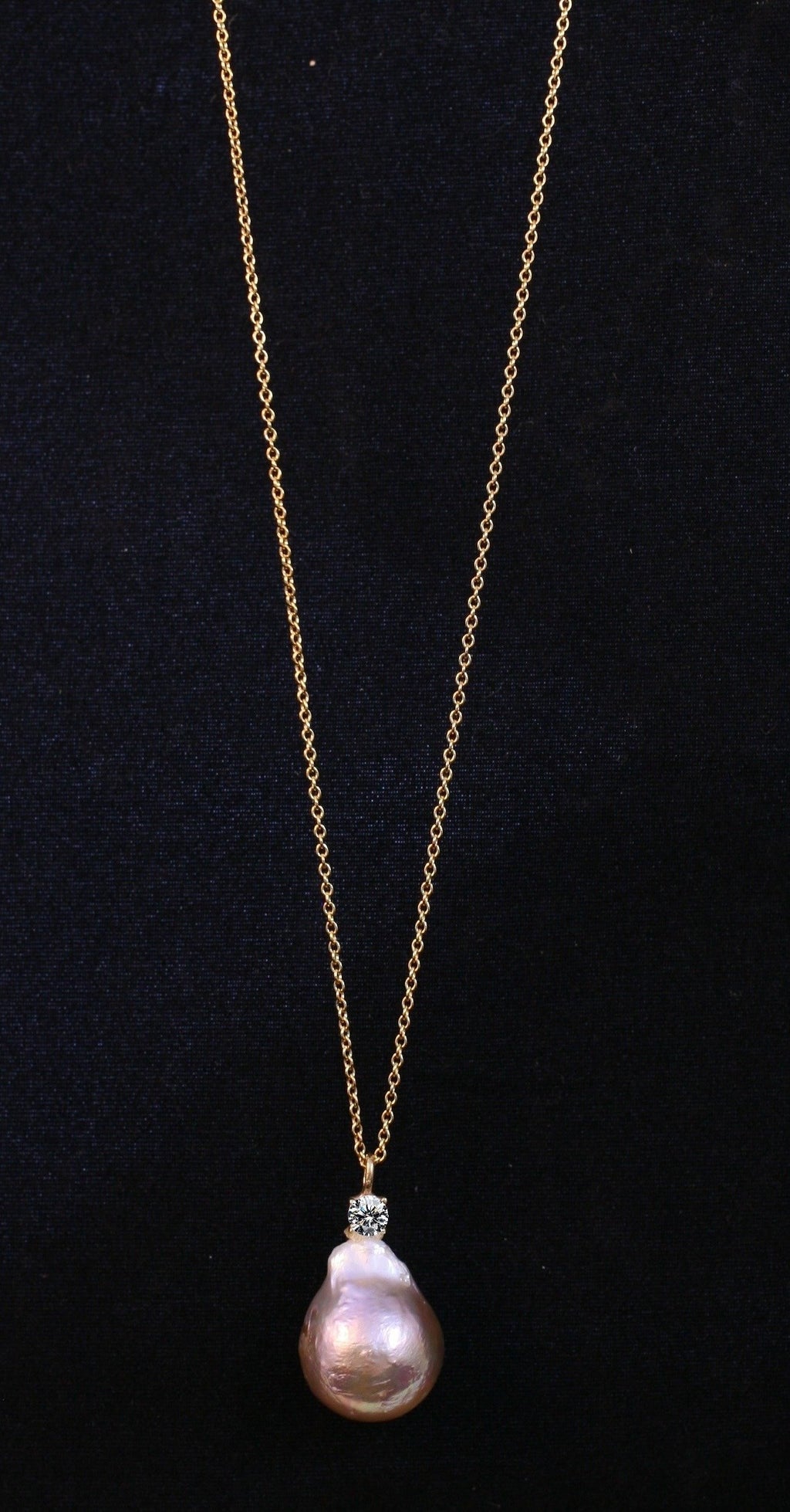 Gold Chain with Pink Pearl
