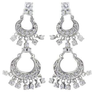 Two drop half moon dangle earring ITE2696-1