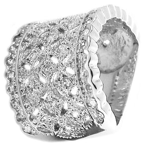 Ring Wide band with 3-Row Cz in Sterling silver Ring ITR1745
