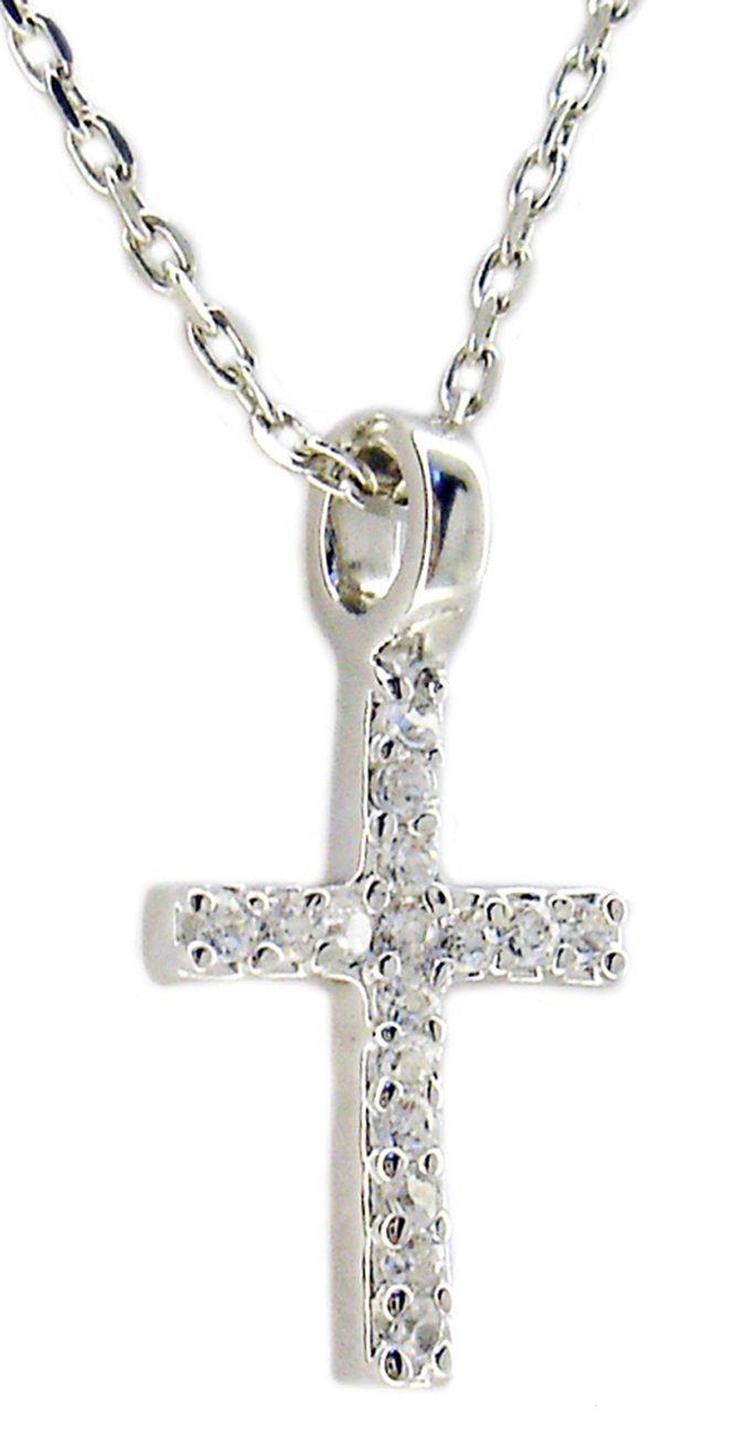 Link with Cross Pave Cz S/S Rhodium LNKC5