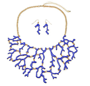 Necklace pendant set  Coral Reef Enamel necklace  622S0939