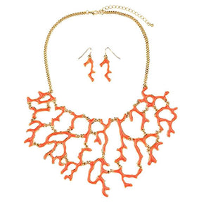 Necklace pendant set  Coral Reef Enamel necklace  622S0939