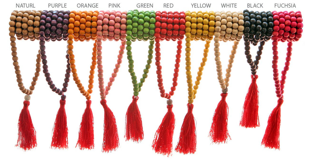 Tibetan Buddha Prayer Wood Beads Necklace