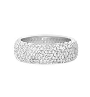 SILVER CZ PAVE BAND RING